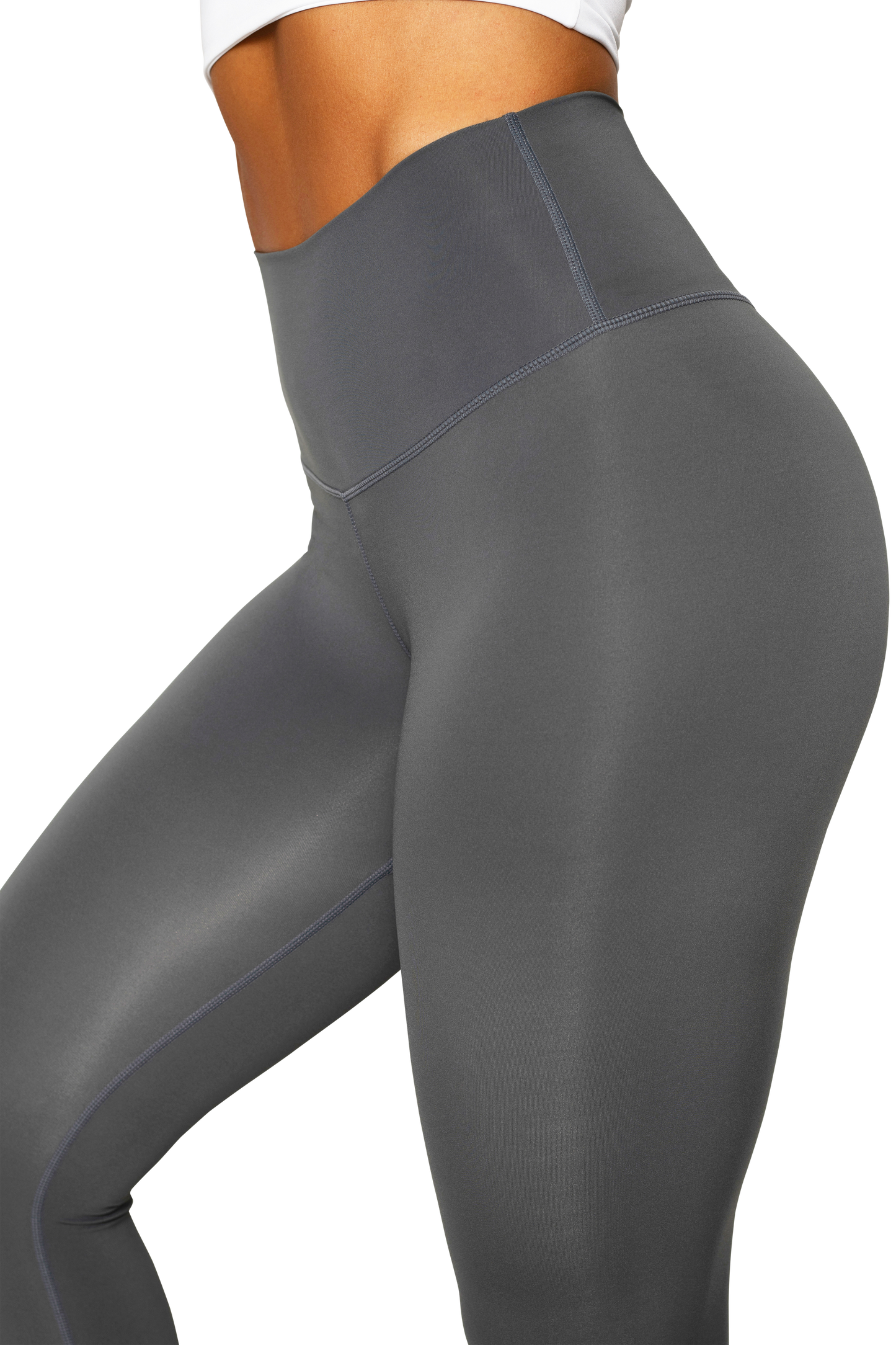Prana Naturale Capri Yoga Pants Cropped Leggings Charcoal Gray Cutouts-L